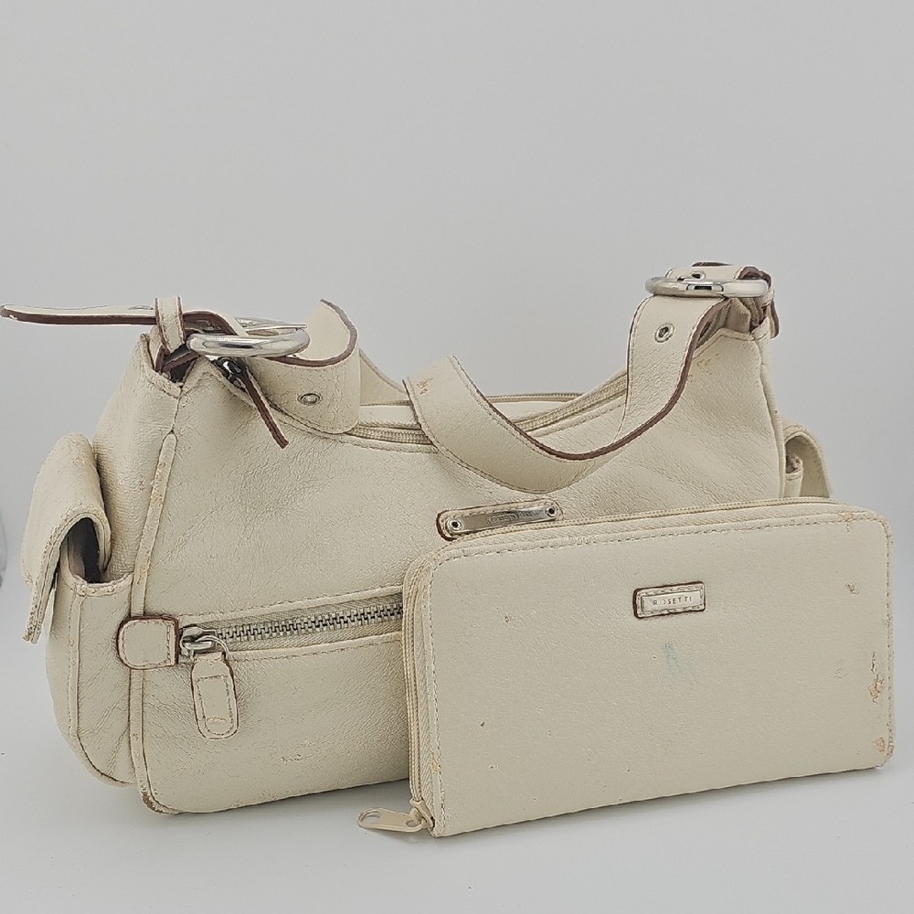 Cream Shoulder Bag with Wallet